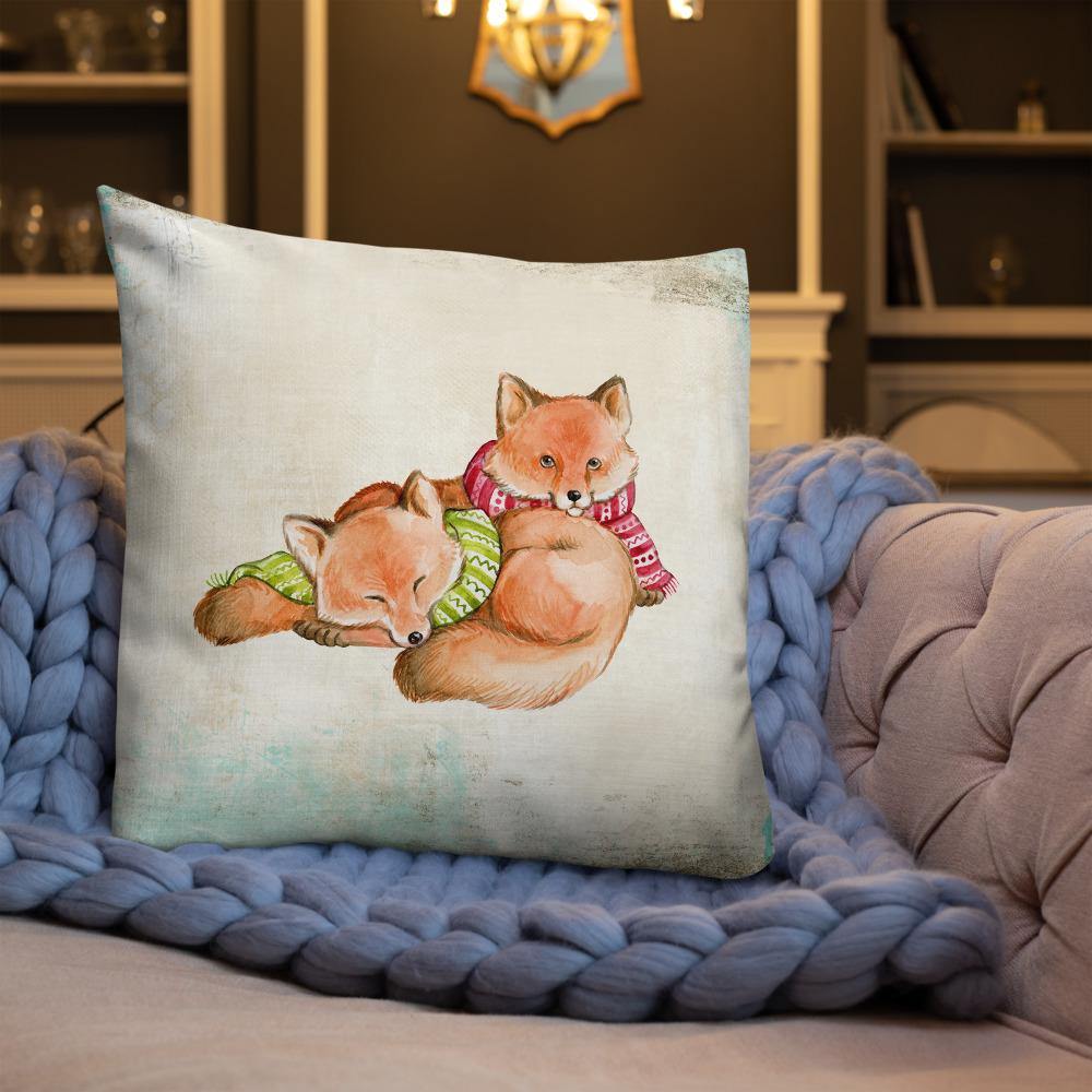 Cute Foxes Throw Pillow - Schoppix Gifts