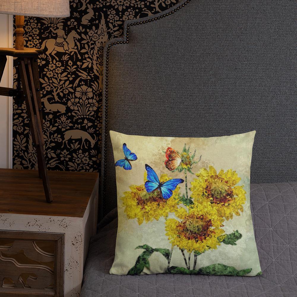 Butterflies and Sunflowers Throw Pillow - Schoppix Gifts