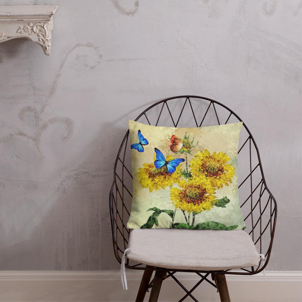 Butterflies and Sunflowers Throw Pillow - Schoppix Gifts