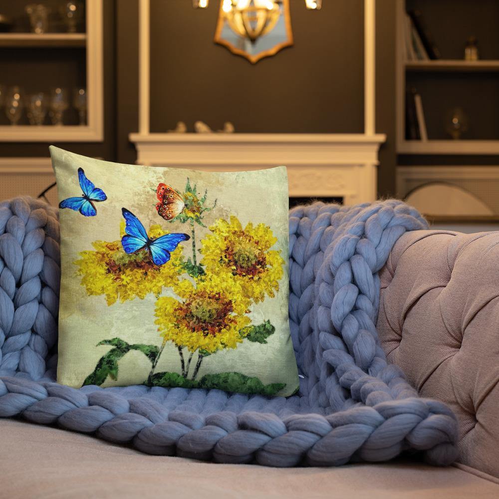 Butterflies and Sunflowers Throw Pillow - Schoppix Gifts