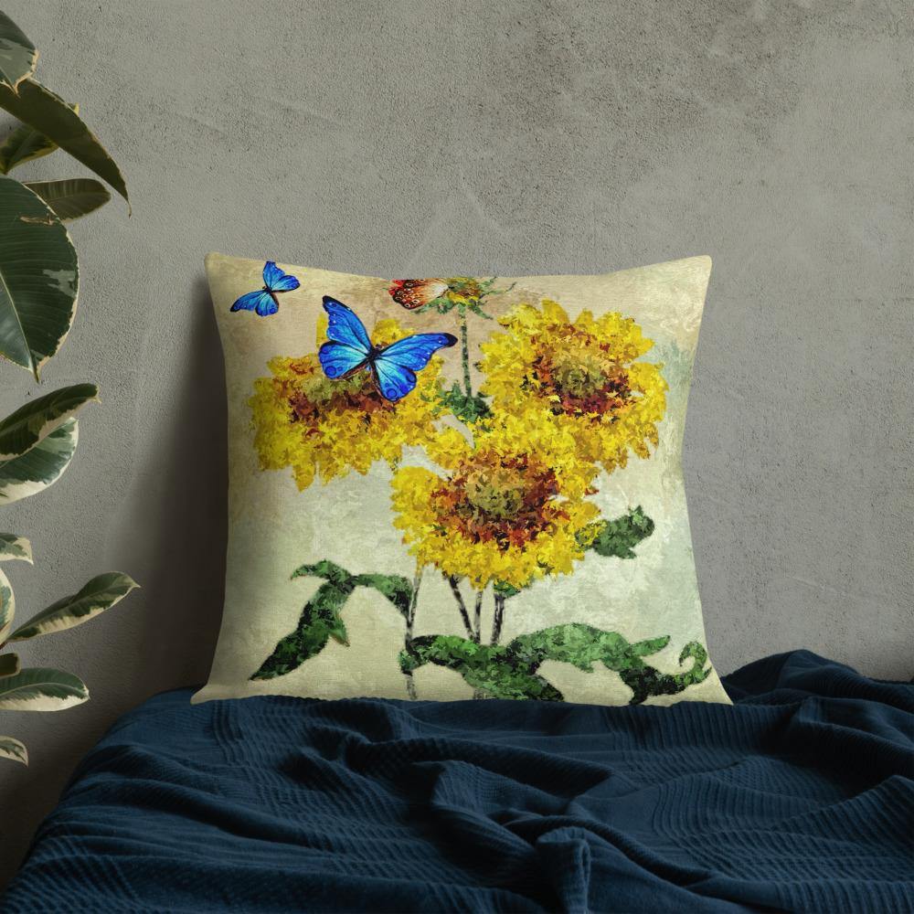 Butterflies and Sunflowers Throw Pillow - Schoppix Gifts