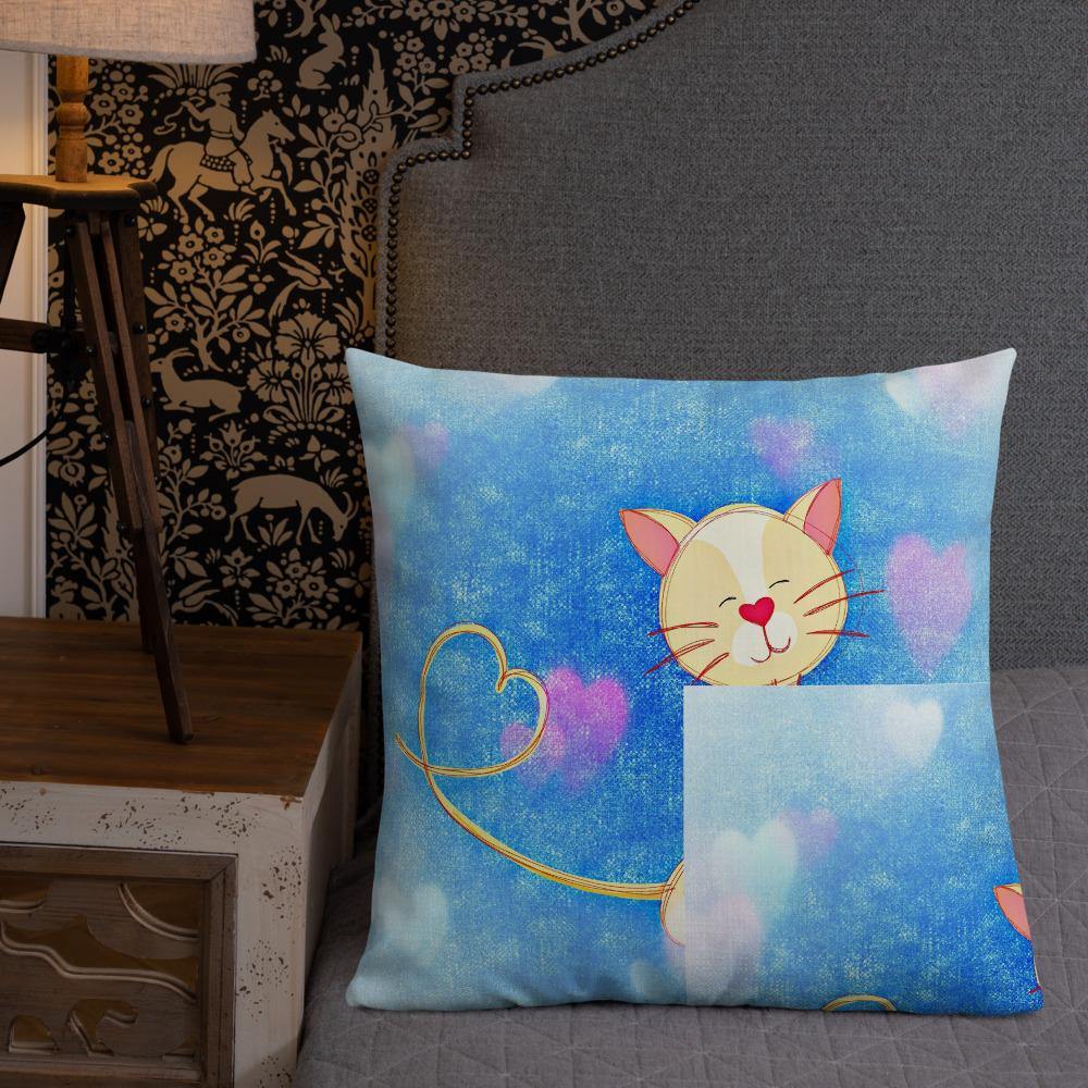 Cute Illustrated Cat Throw Pillow - Schoppix Gifts