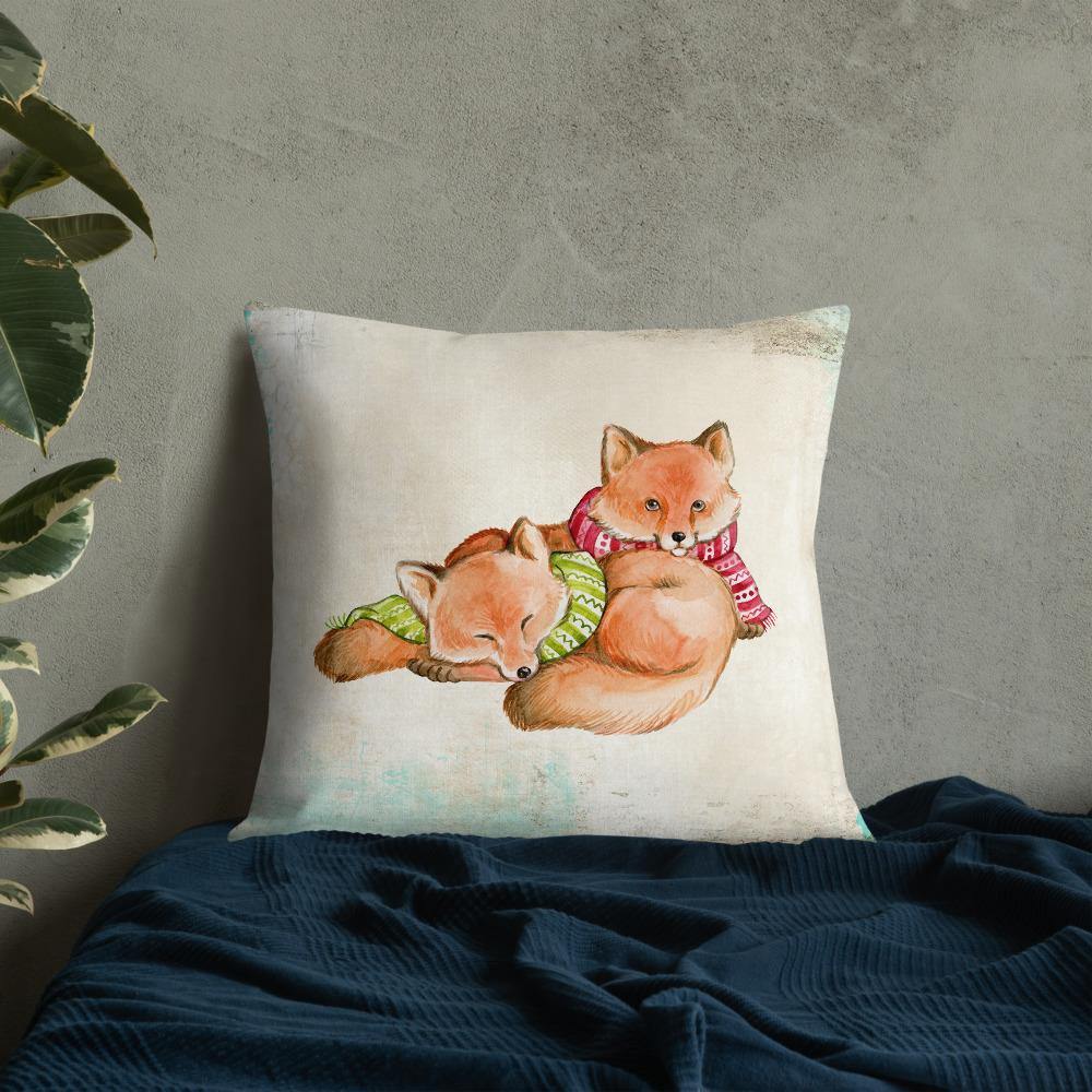 Cute Foxes Throw Pillow - Schoppix Gifts