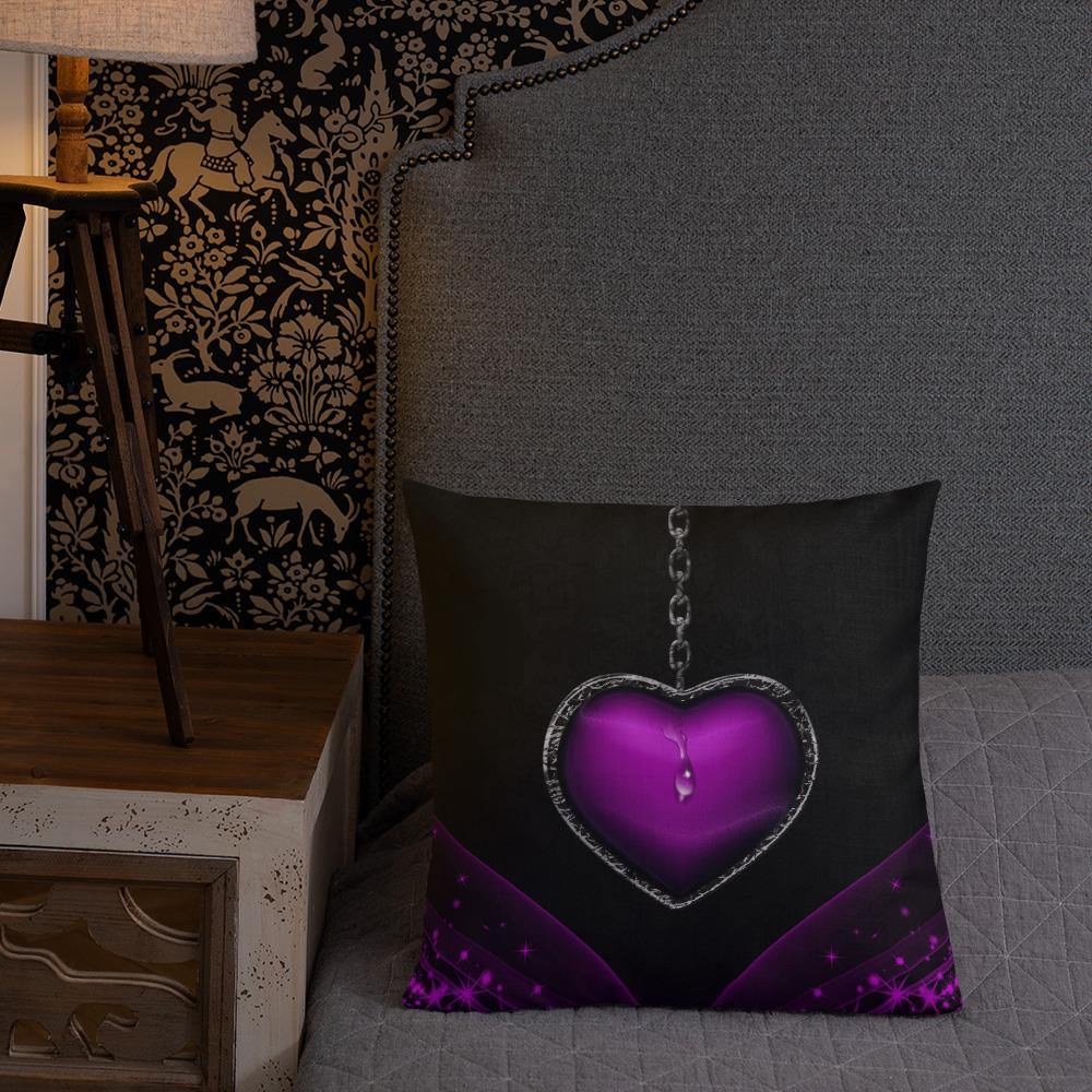 Purple Heart Locket Throw Pillow - Schoppix Gifts