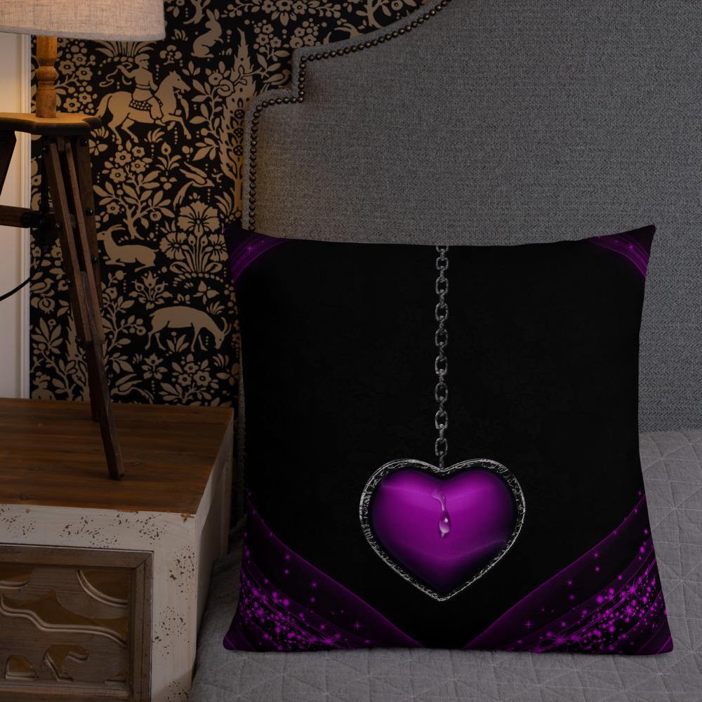 Purple Heart Locket Throw Pillow - Schoppix Gifts