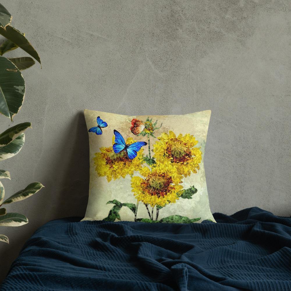 Butterflies and Sunflowers Throw Pillow - Schoppix Gifts