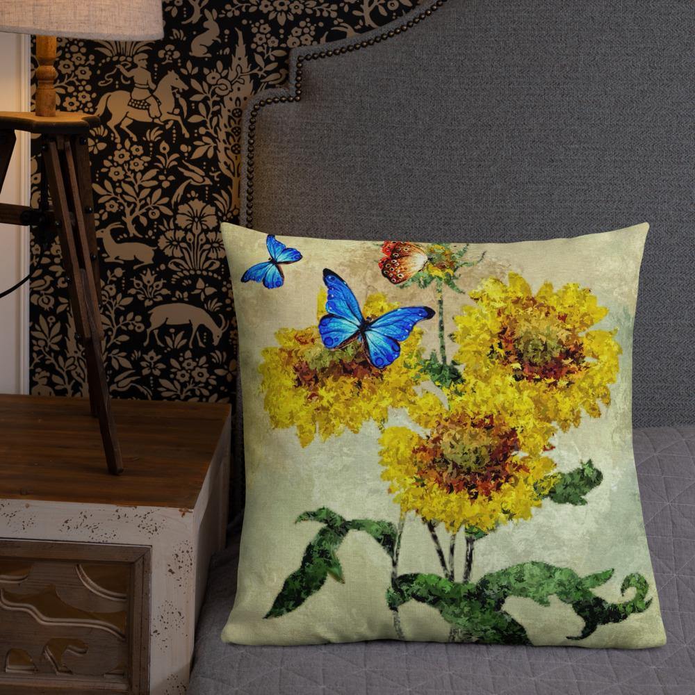Butterflies and Sunflowers Throw Pillow - Schoppix Gifts