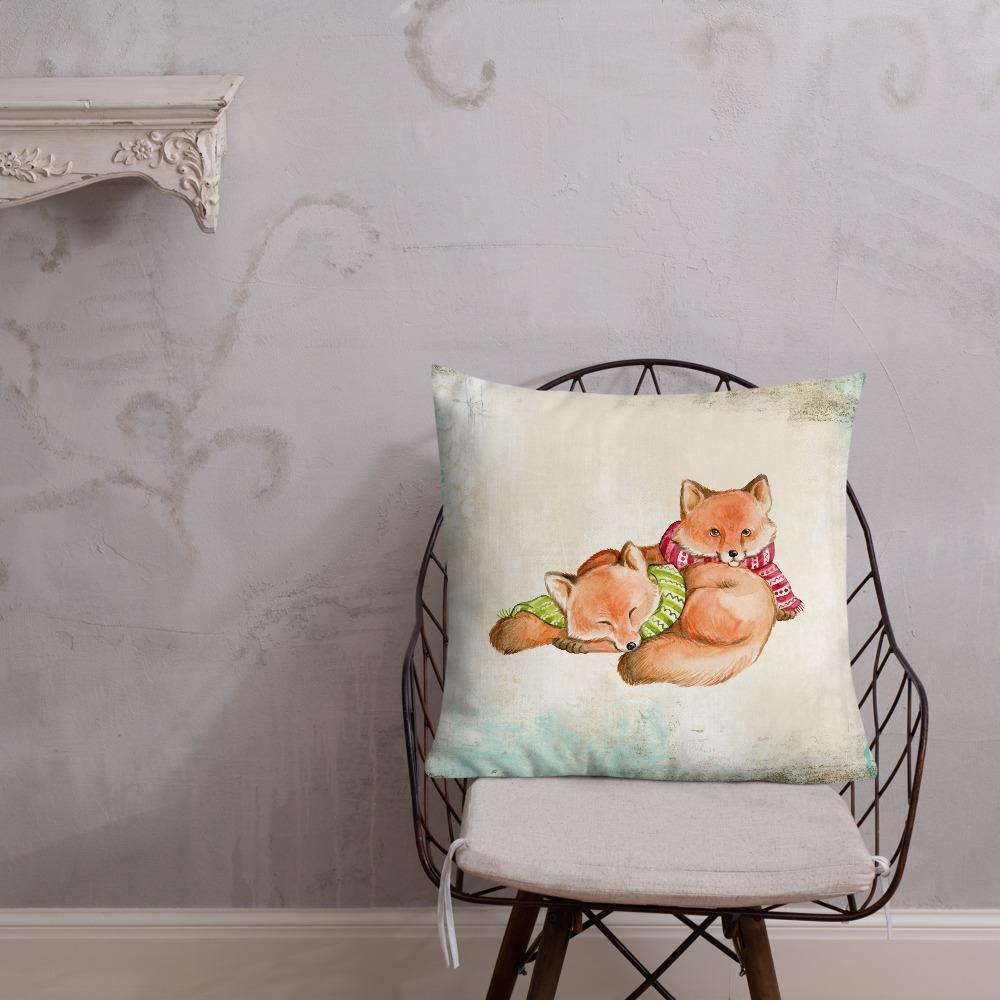 Cute Foxes Throw Pillow - Schoppix Gifts