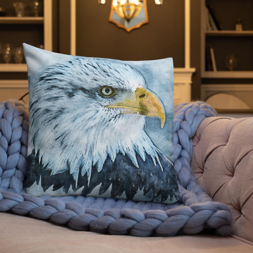 Grunge Bald Eagle Throw Pillow - Schoppix Gifts
