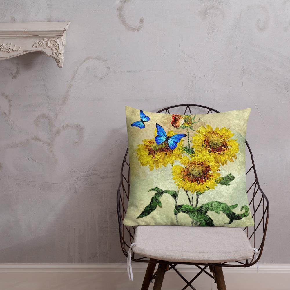 Butterflies and Sunflowers Throw Pillow - Schoppix Gifts