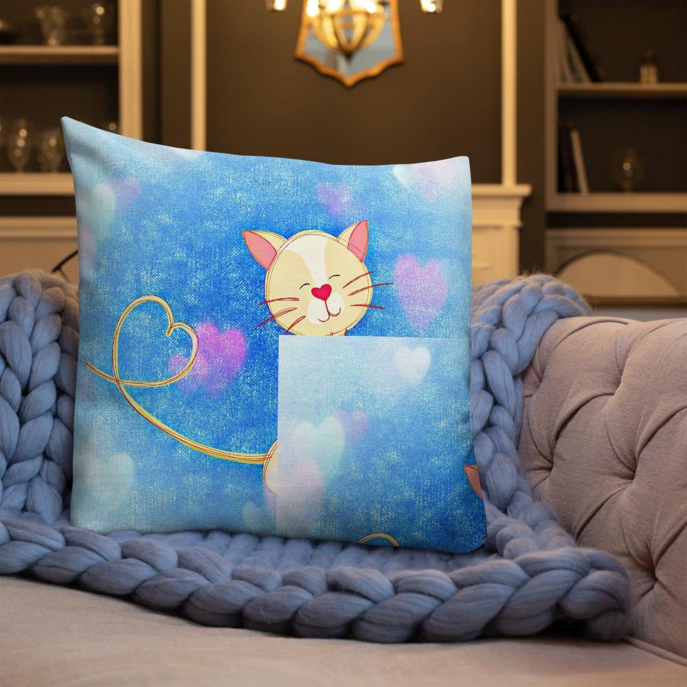 Cute Illustrated Cat Throw Pillow - Schoppix Gifts