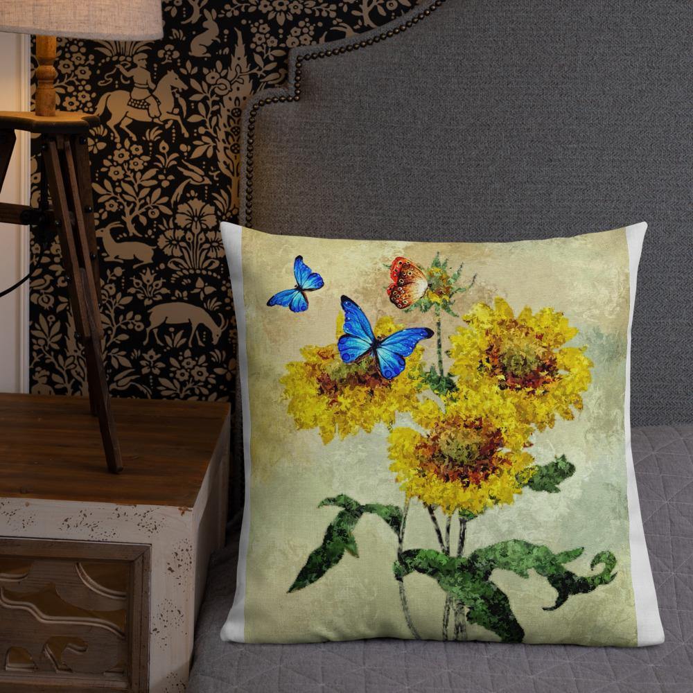 Butterflies and Sunflowers Throw Pillow - Schoppix Gifts