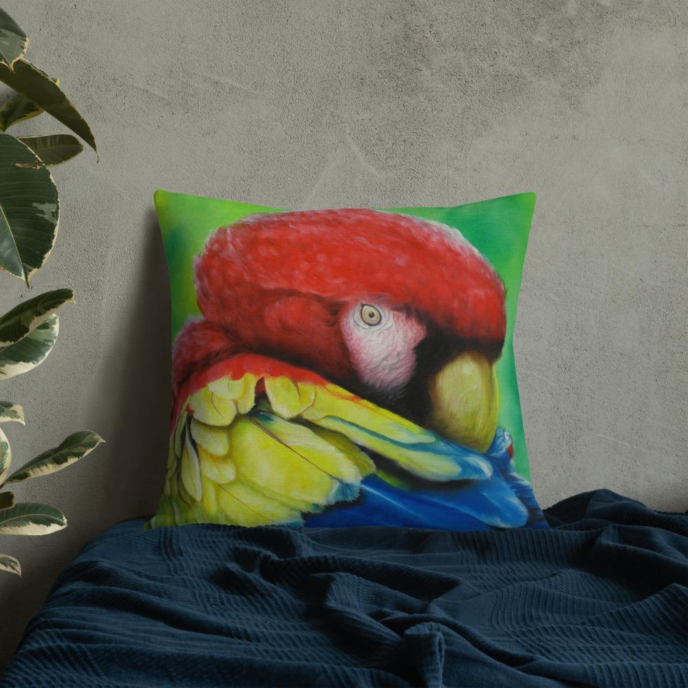 Vibrant Macaw Throw Pillow - Schoppix Gifts