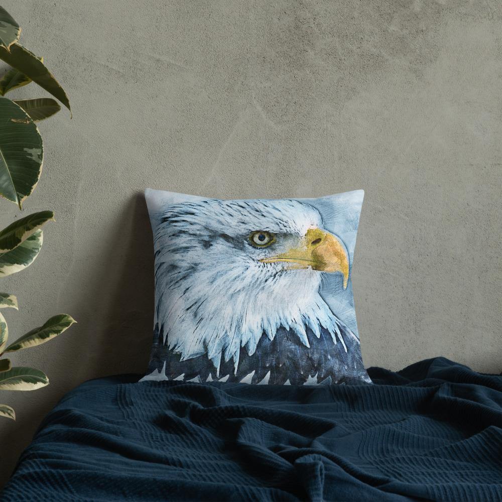 Grunge Bald Eagle Throw Pillow - Schoppix Gifts