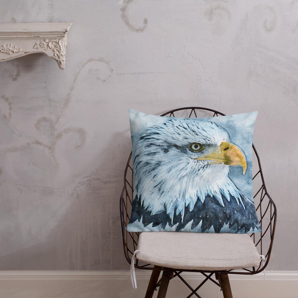 Grunge Bald Eagle Throw Pillow - Schoppix Gifts