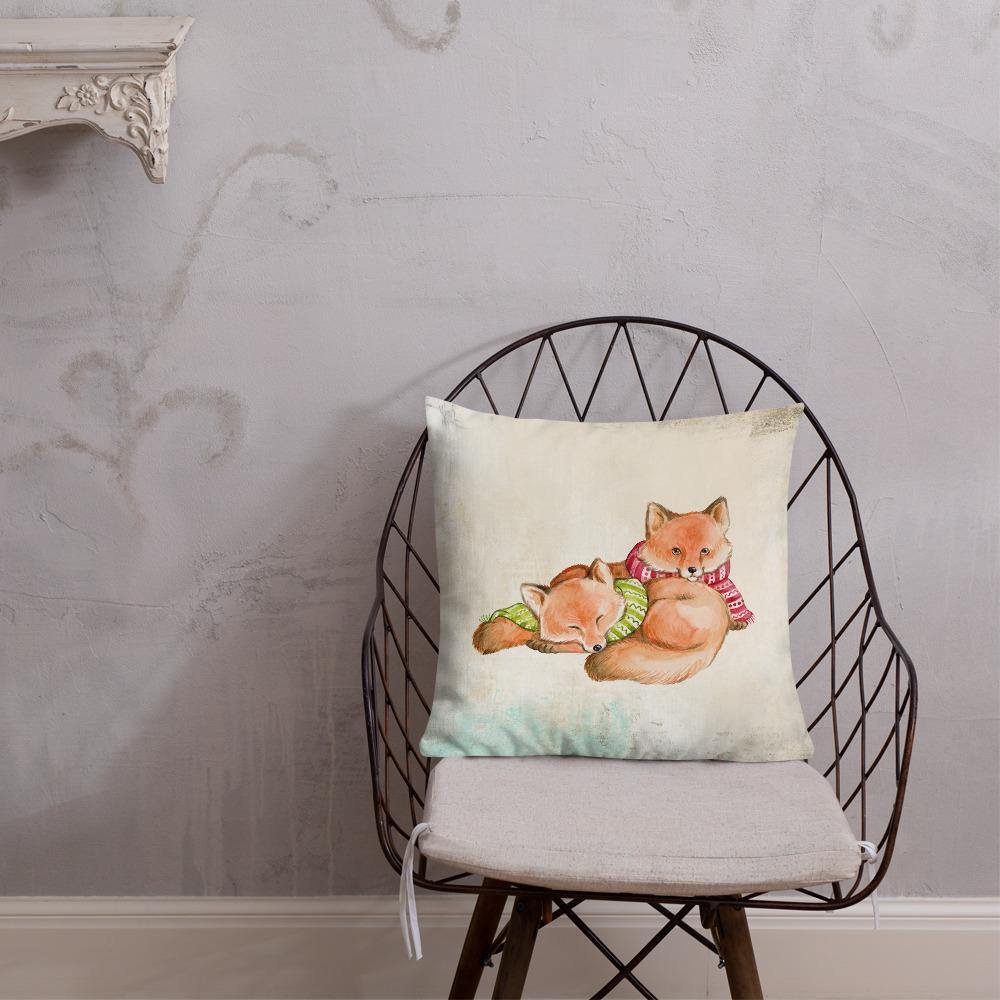Cute Foxes Throw Pillow - Schoppix Gifts