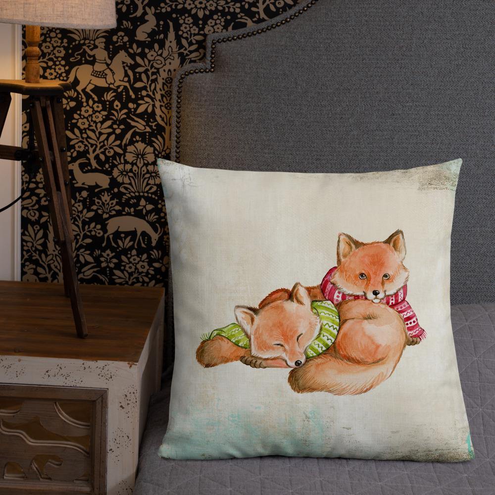 Cute Foxes Throw Pillow - Schoppix Gifts