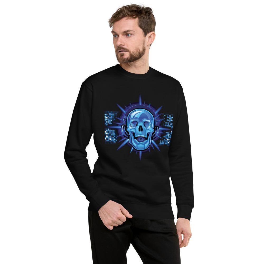 Cool Blue Skull Unisex Fleece Pullover - Schoppix Gifts