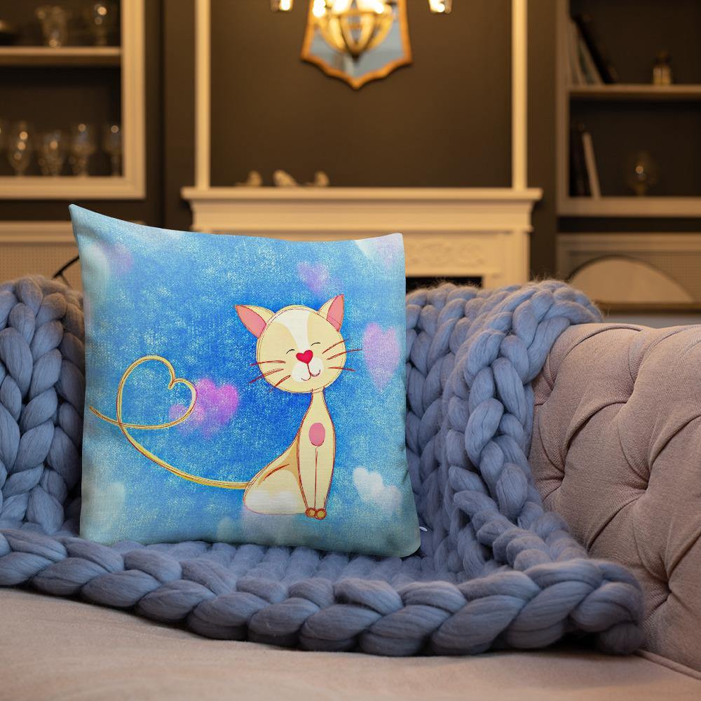 Cute Illustrated Cat Throw Pillow - Schoppix Gifts