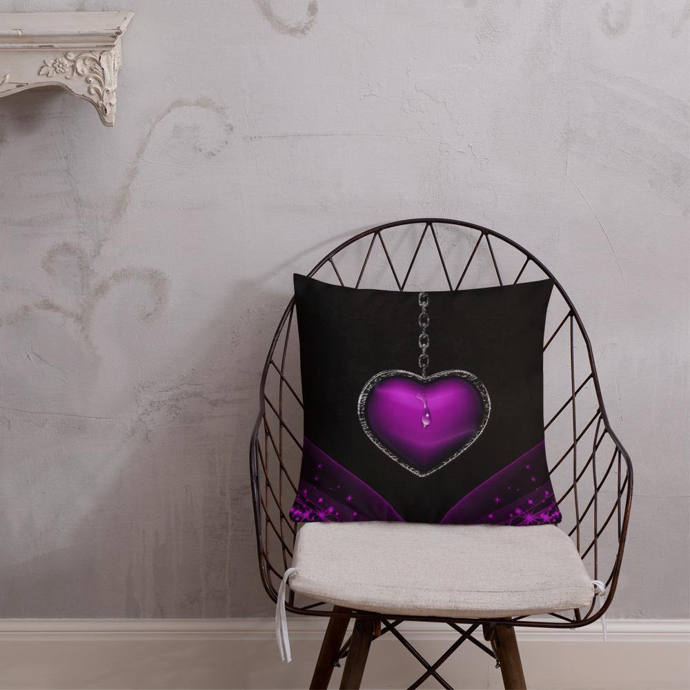 Purple Heart Locket Throw Pillow - Schoppix Gifts