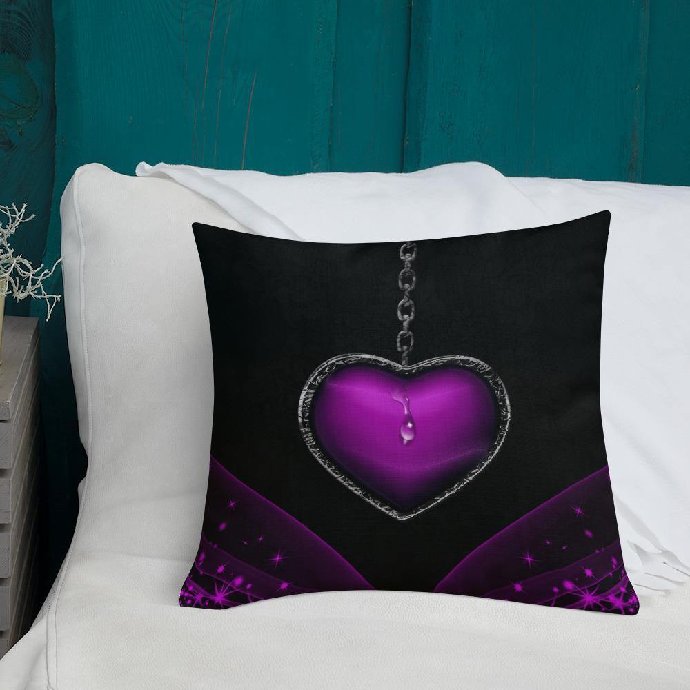 Purple Heart Locket Throw Pillow - Schoppix Gifts