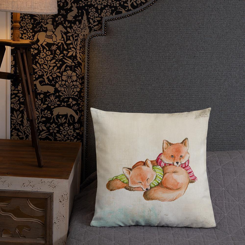 Cute Foxes Throw Pillow - Schoppix Gifts