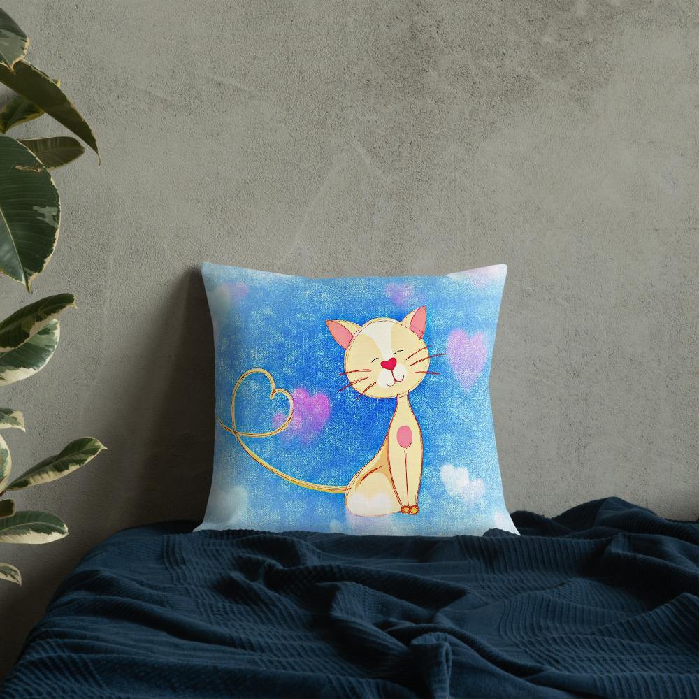 Cute Illustrated Cat Throw Pillow - Schoppix Gifts