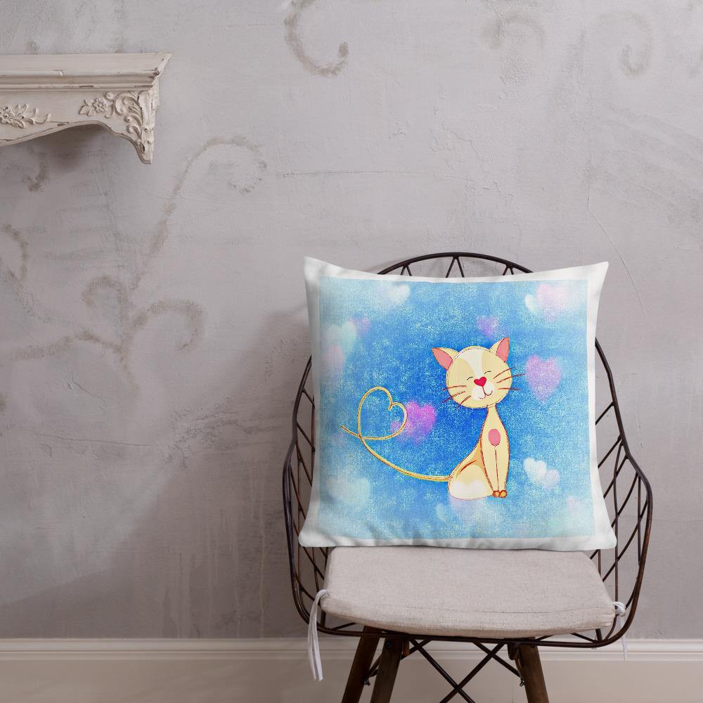 Cute Illustrated Cat Throw Pillow - Schoppix Gifts