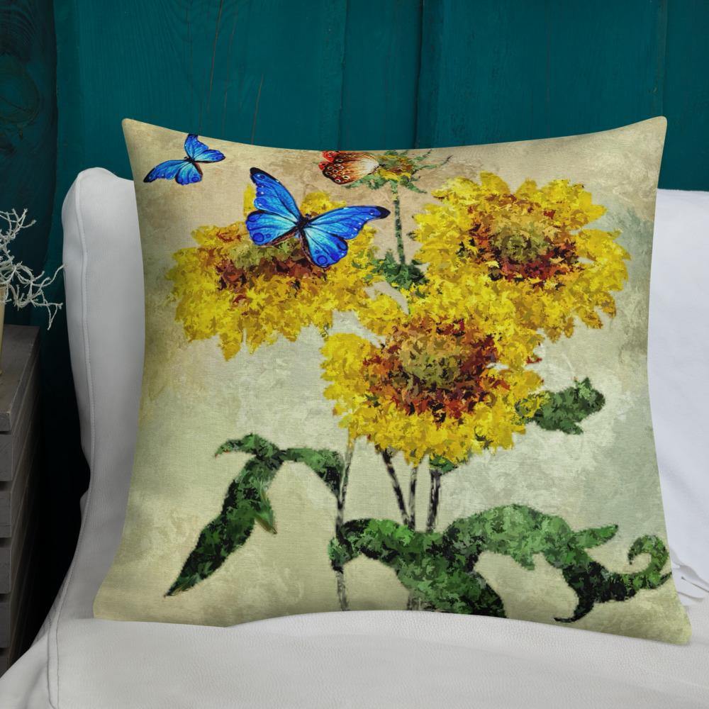 Butterflies and Sunflowers Throw Pillow - Schoppix Gifts