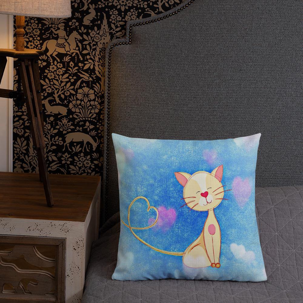 Cute Illustrated Cat Throw Pillow - Schoppix Gifts