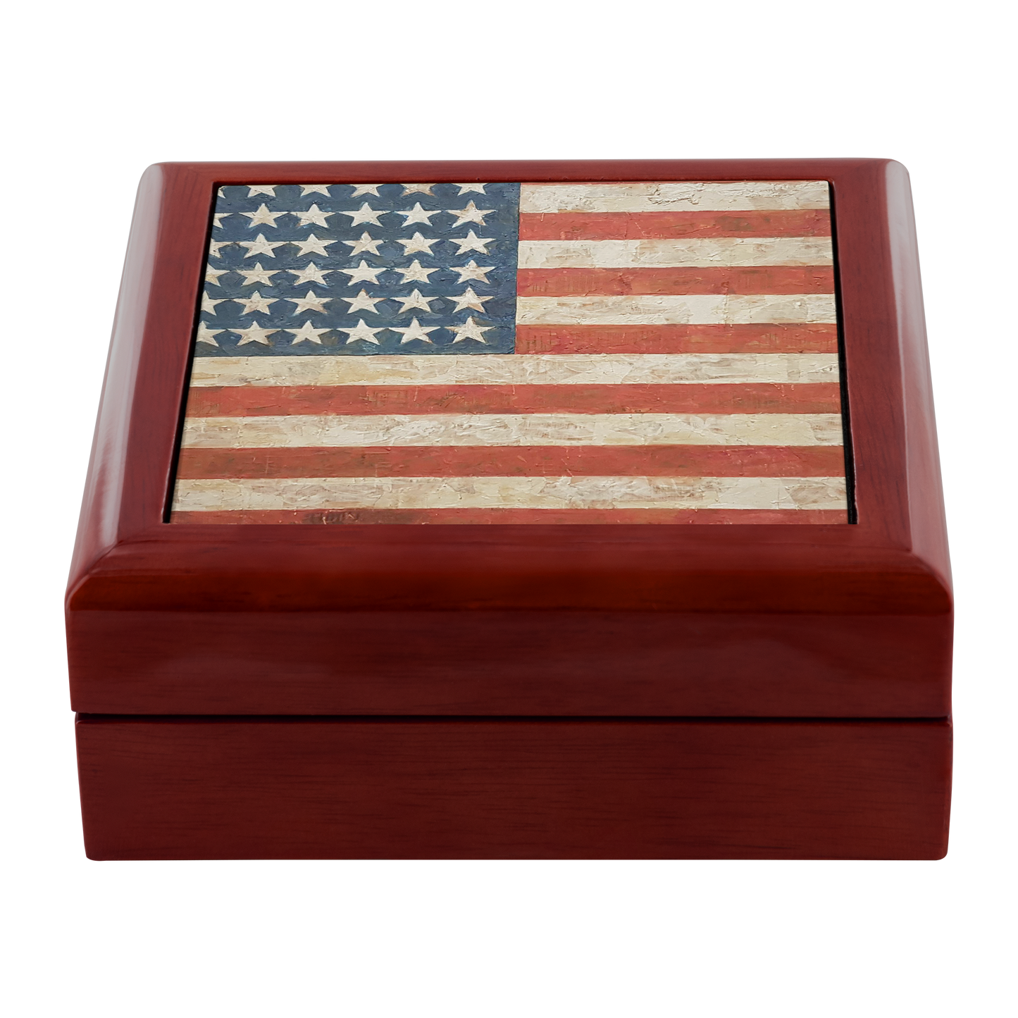 Rustic American Flag Jewelry Box - Schoppix Gifts