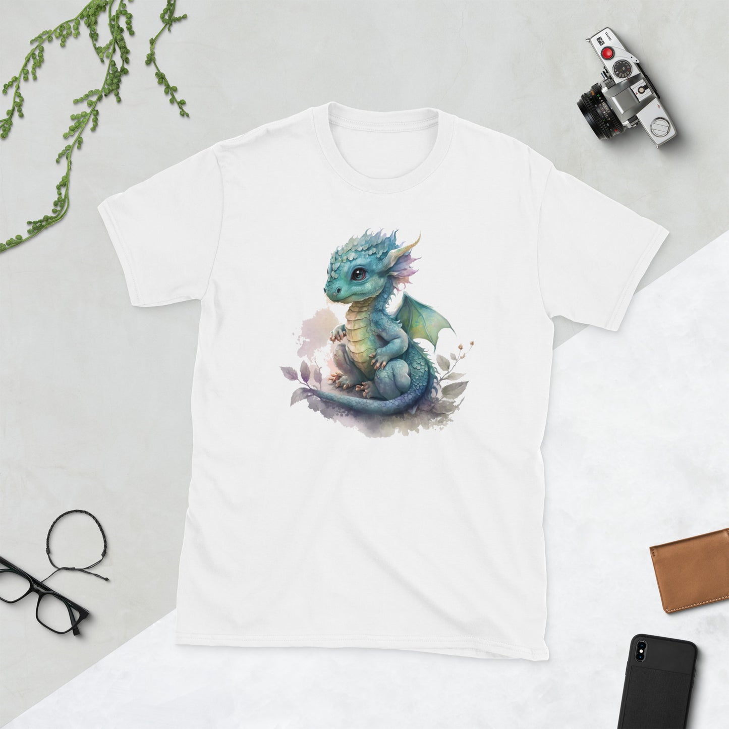 Cute Baby Blue Dragon Short-Sleeve Unisex T-Shirt