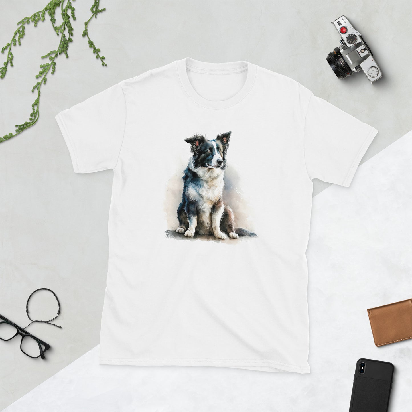 Border Collie Art Short-Sleeve Unisex T-Shirt