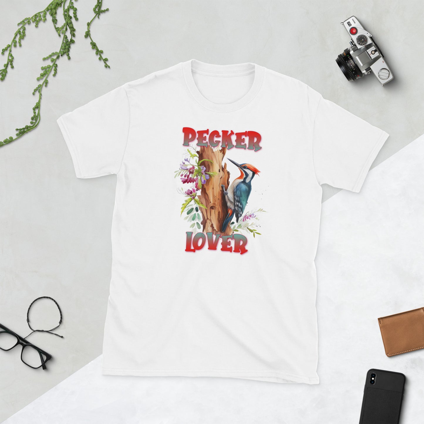 Funny Pecker Lover Woodpecker Short-Sleeve Unisex T-Shirt