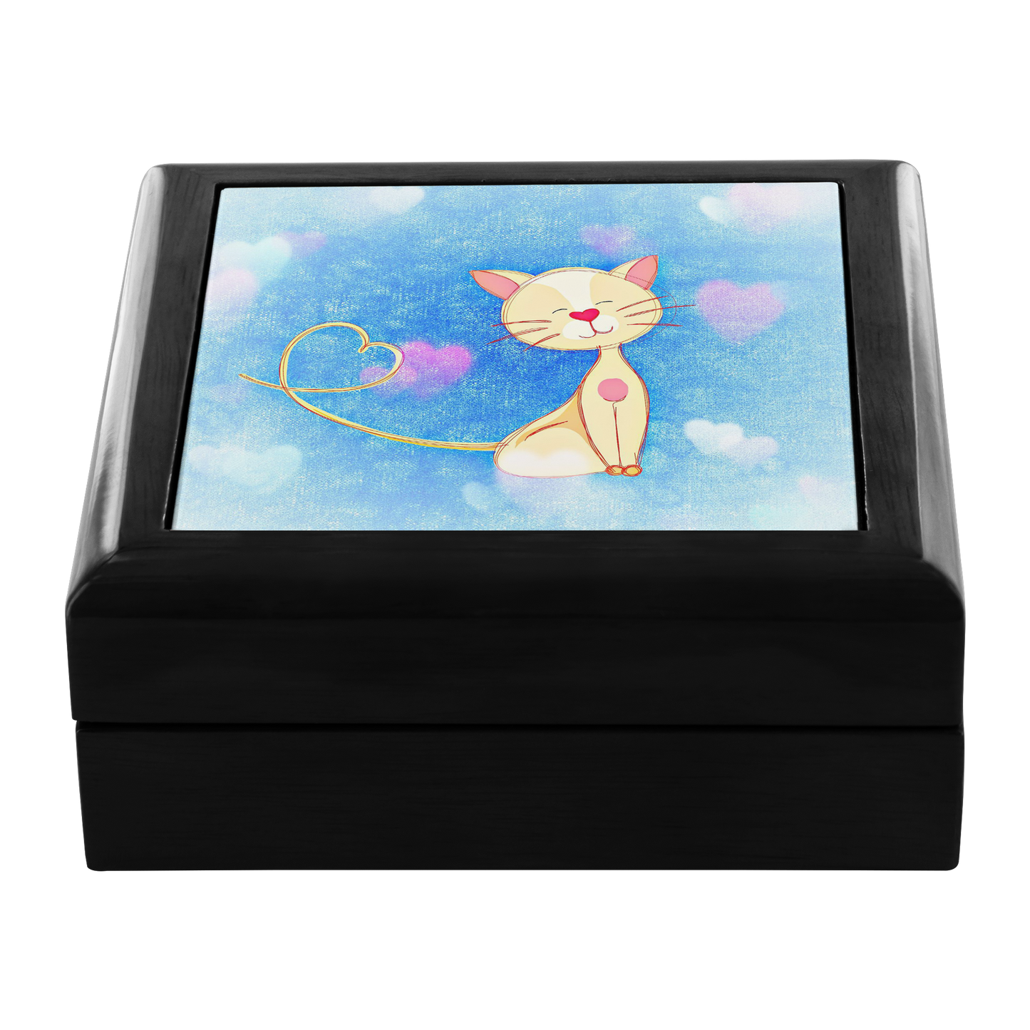 Cute Cat Illustration Jewelry Box - Schoppix Gifts