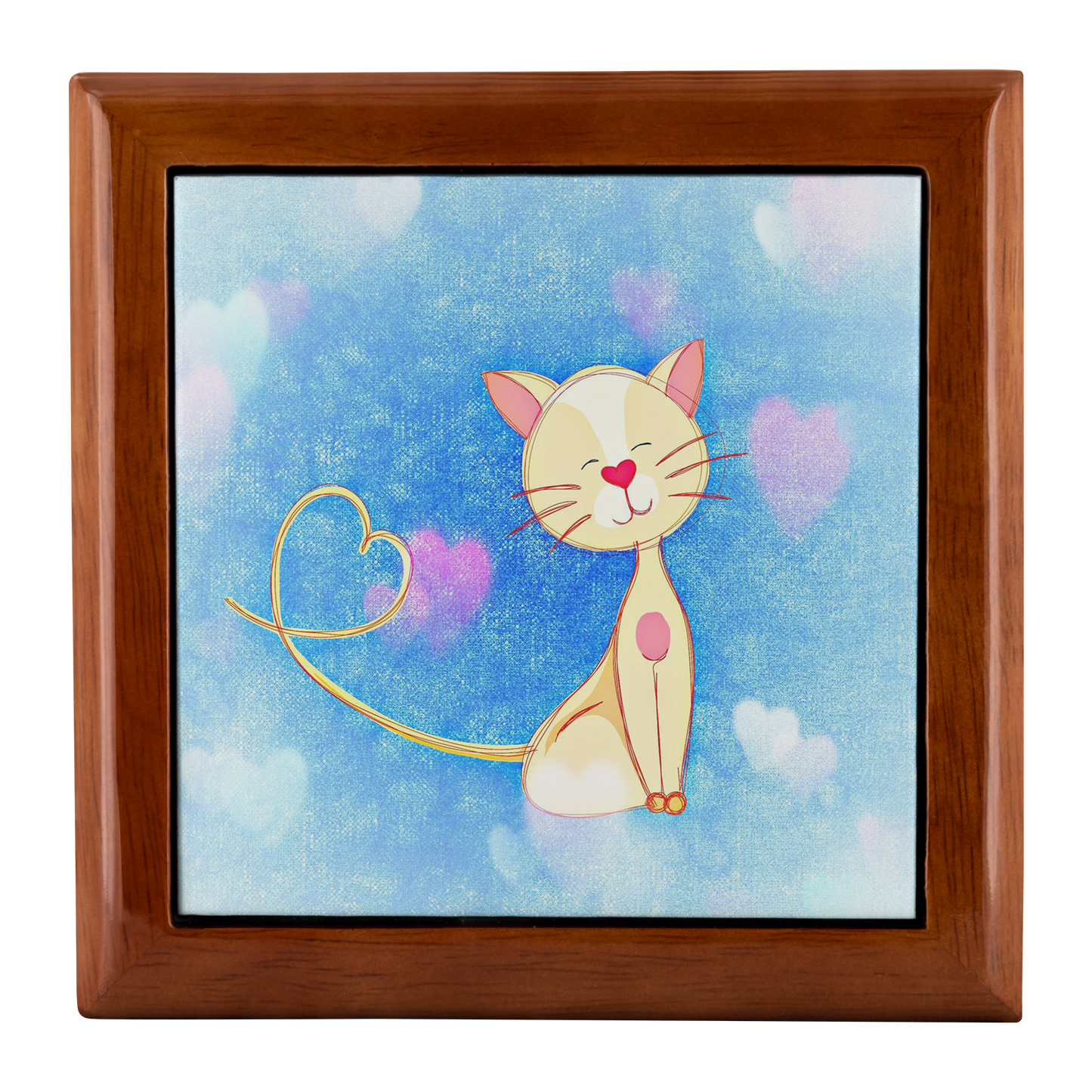 Cute Cat Illustration Jewelry Box - Schoppix Gifts