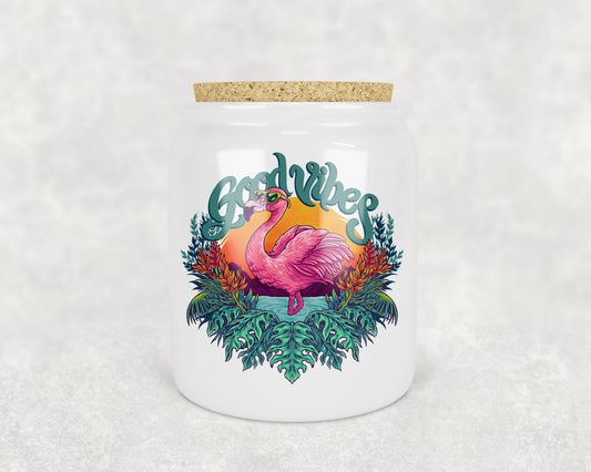 Good Vibes Flamingo Treat Jar - Schoppix Gifts