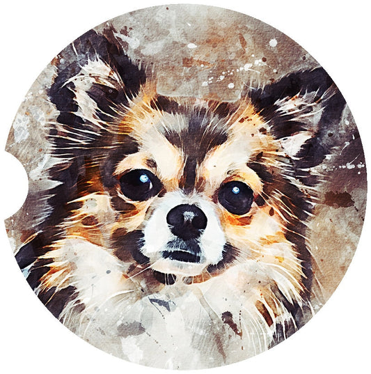 Chihuahua Art Car Coasters  - Matching Pair - Schoppix Gifts