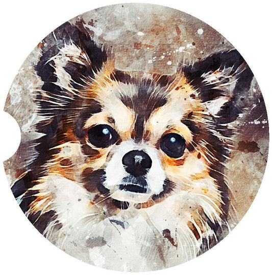Chihuahua Art Car Coasters  - Matching Pair - Schoppix Gifts