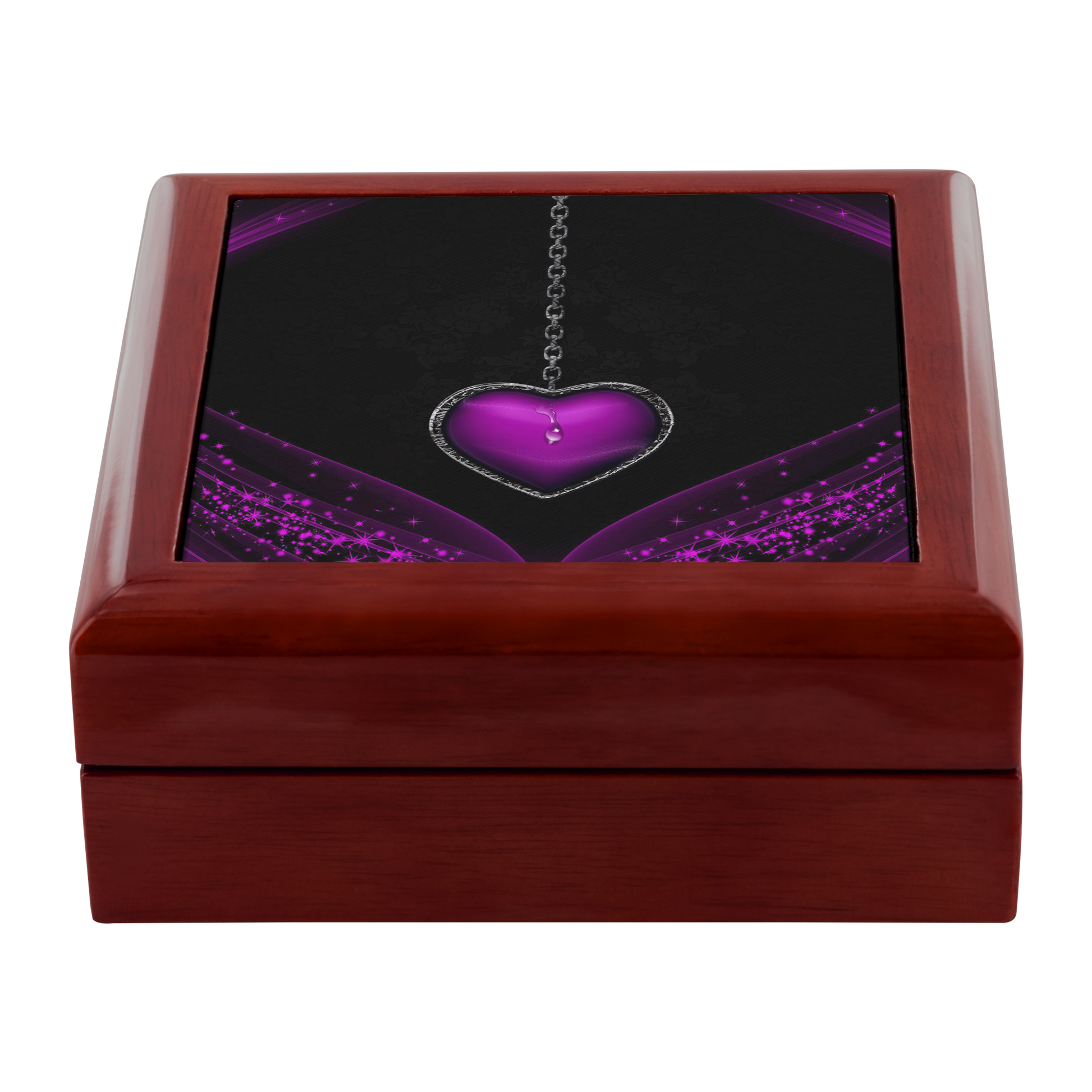 Purple Heart Locket Jewelry Box - Schoppix Gifts