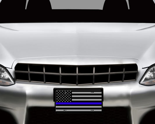 Thin Line Aluminum License Plates - Available in Blue, Red, Gray, Green and Orange Lines - Schoppix Gifts