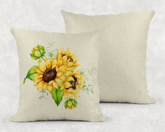 15.75 Inch Sunflower Arrangement Linen Throw Pillow|Home Decor|Decorative Pillows| - Schoppix Gifts