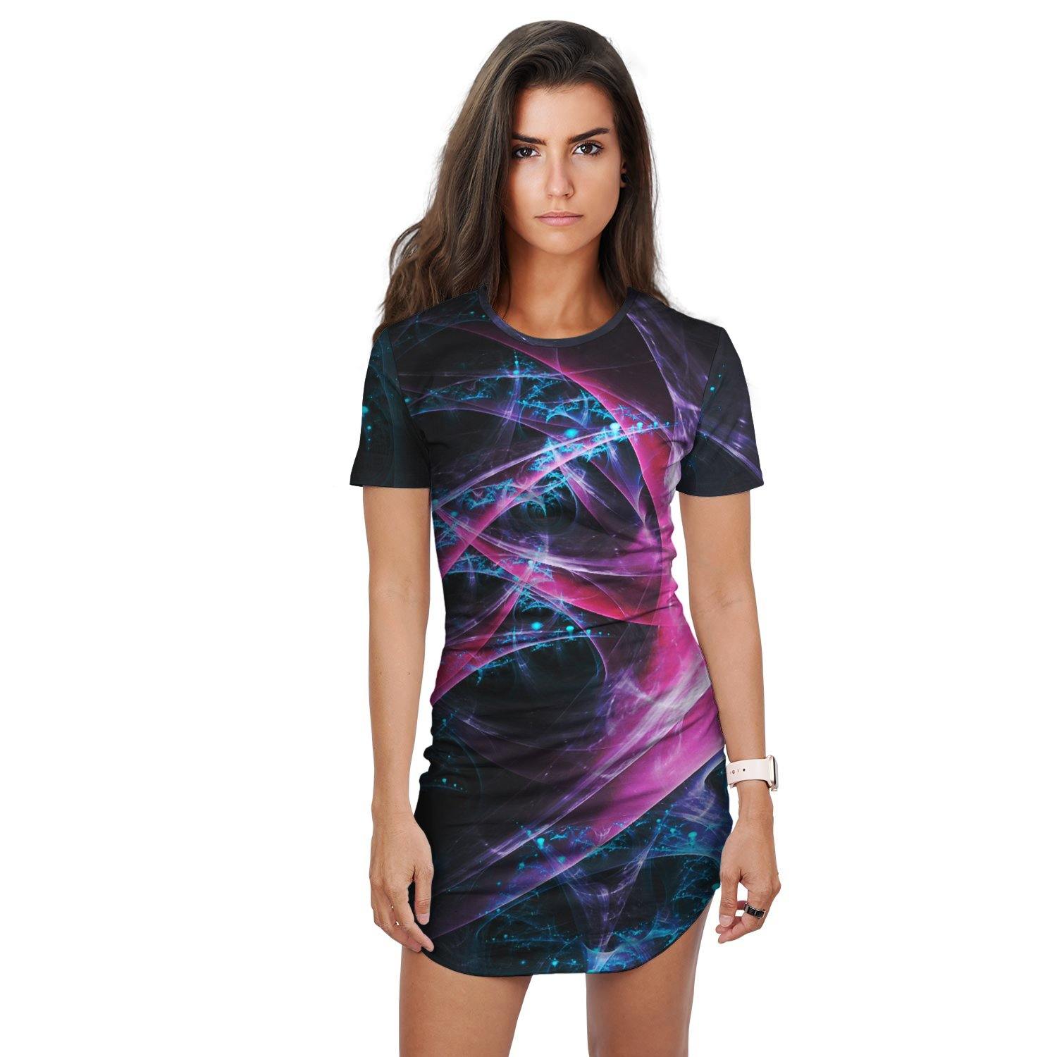Fractals T-Shirt Dress - Schoppix Gifts