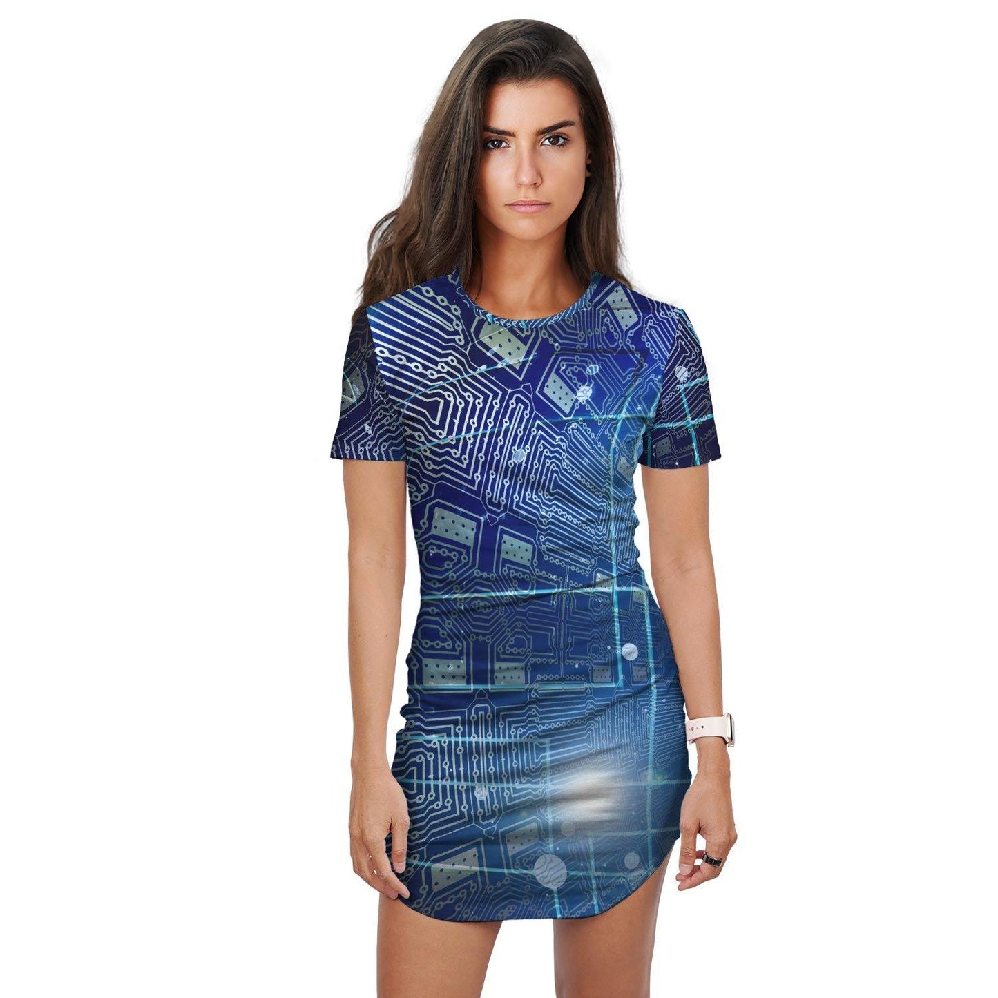Light Grid T-Shirt Dress - Schoppix Gifts