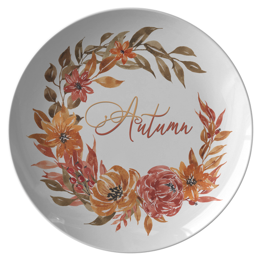 Autumn Wreath Fall Colors Decorative Plate