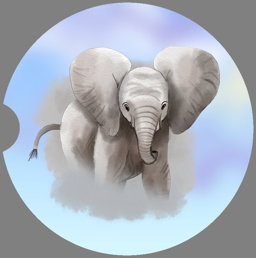 Watercolor Elephant Art Car Coasters  - Matching Pair - Schoppix Gifts