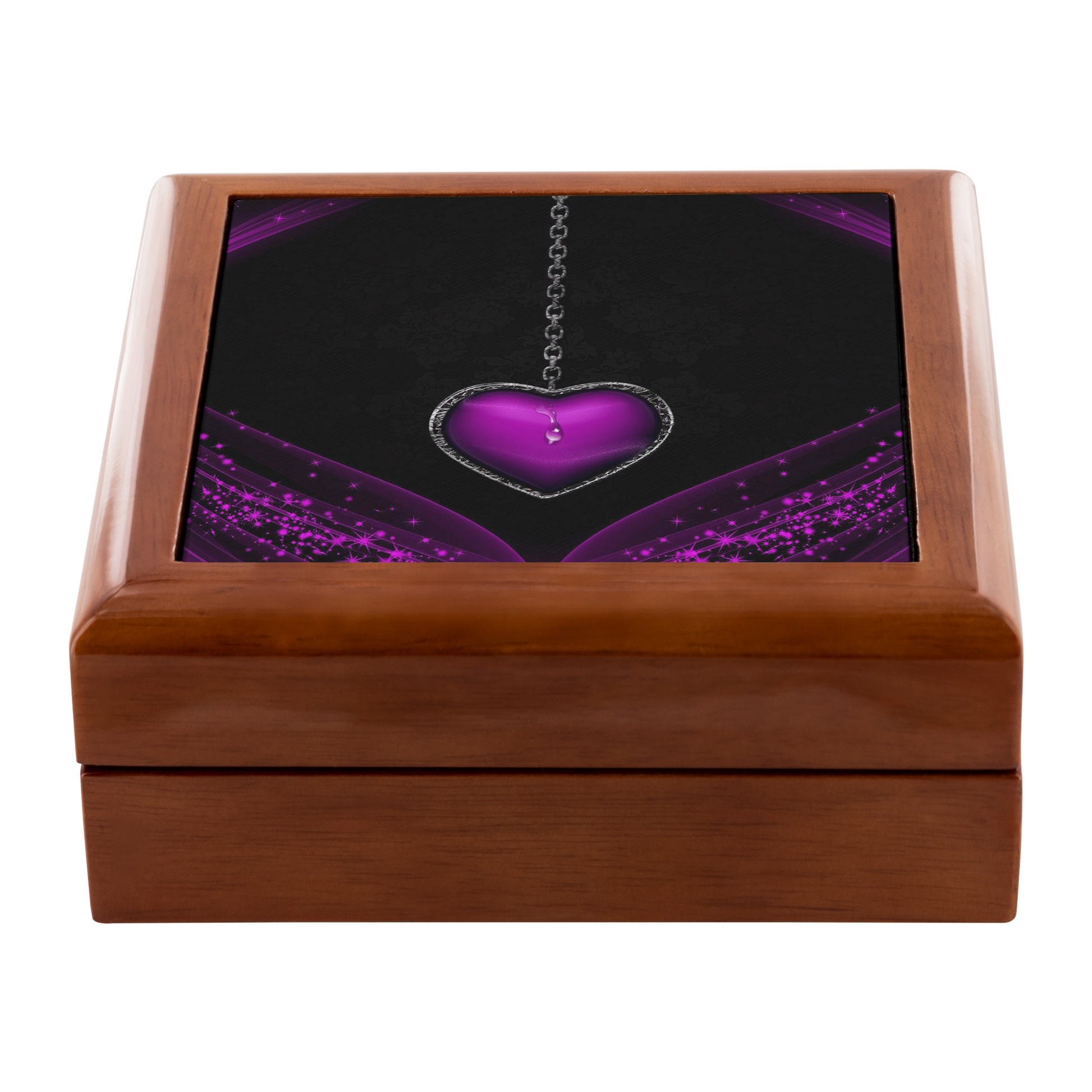Purple Heart Locket Jewelry Box - Schoppix Gifts