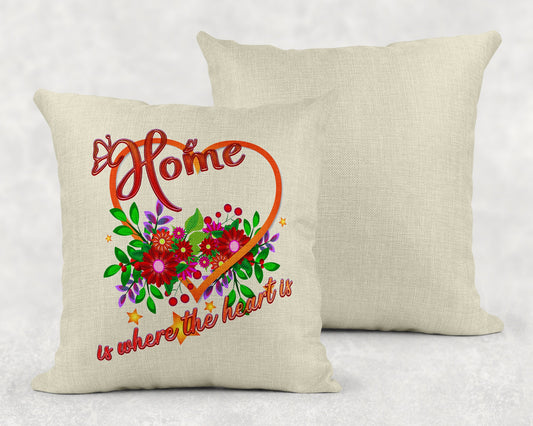 15.75 Inch Home is Where the Heart is Art Linen Throw Pillow|Home Decor|Decorative Pillows| - Schoppix Gifts