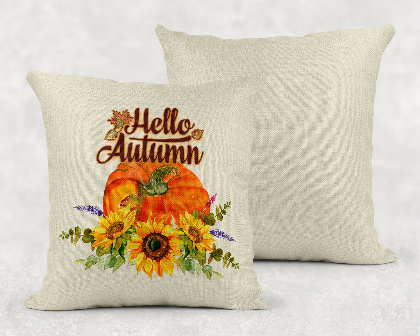 15.75 Inch Hello Autumn Art Linen Throw Pillow|Home Decor|Decorative Pillows| - Schoppix Gifts