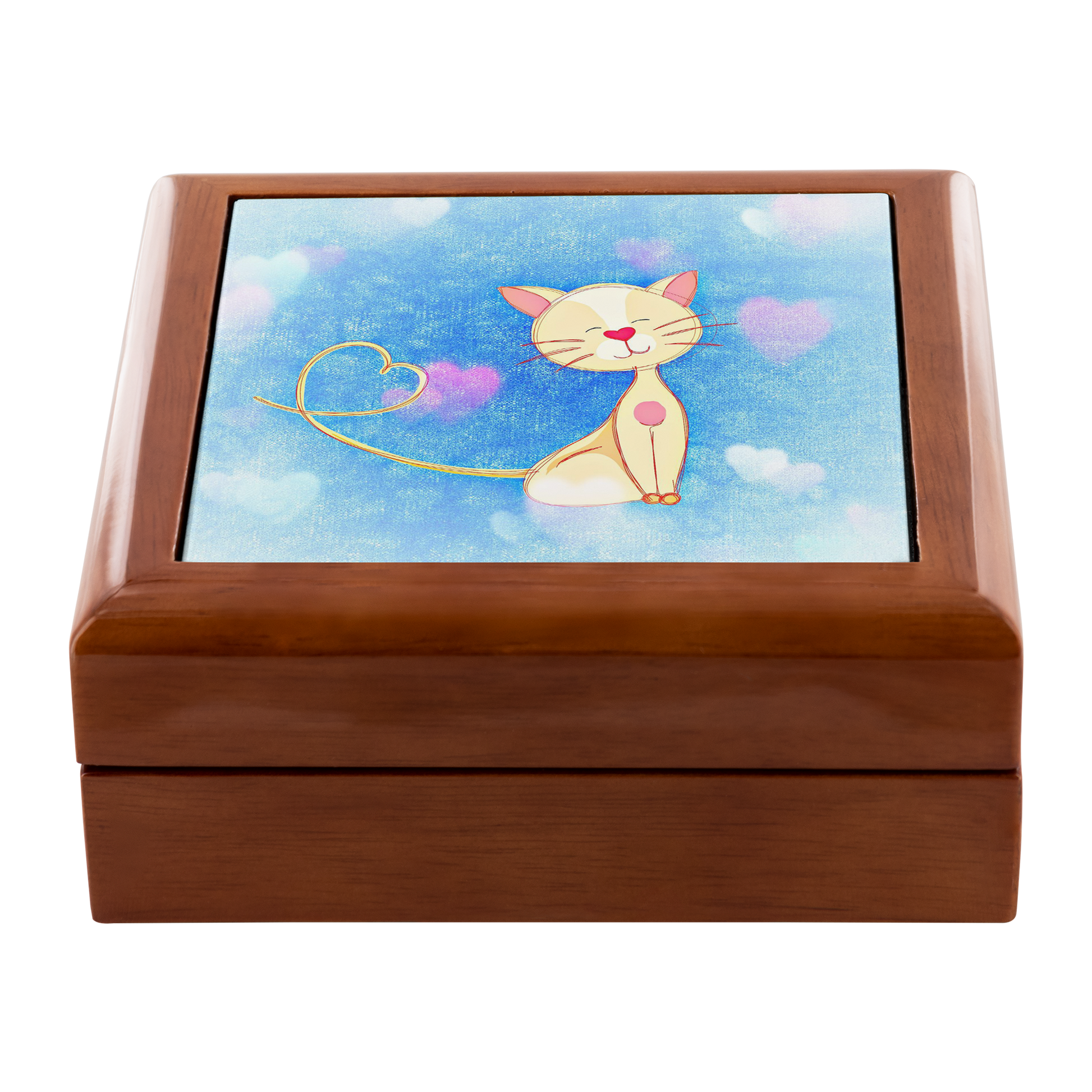 Cute Cat Illustration Jewelry Box - Schoppix Gifts